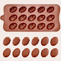 Miniatyrbillede 4 af 7: 2 stk. påske silikone chokoladeforme æg kanin kurv form