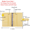 Miniatyrbild 2 av 7: A6 PU Läder Notebook Pärm Återfyllbar 6 Ring Pärm för A6 Yellow