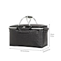 Miniatyrbild 5 av 5: Isolerad picknickkorg 30L hopfällbar isolerad matkasse picknickset och resväska, stark aluminiumram vattentät foder hopfällbar design