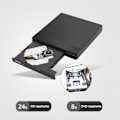 Miniatyrbild 4 av 9: Extern DVD-enhet Typ-C, bärbar CD/DVD-spelare, brännare, skrivare med SD/TF-kortläsare för MacBook, bärbar dator, stationär dator, Windows, Mac OS