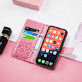 Miniatyrbillede 4 af 5: PU Læder Stativ Kortholder Strap Flip Cover til iPhone 14