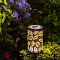 Miniatyrbild 5 av 8: Solcellslyktor utomhus, trädgårdshängande lampor i metallblad