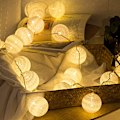 Miniatyrbild 1 av 6: 2-pack bomullsbollar Fairy Lights Batteridriven 10 lysdioder Ull B A