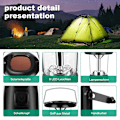 Miniatyrbild 3 av 10: Alftek 6 LED solardriven handvevad dynamo LED-lampa / lykta / lampa för utomhuscamping / jakt / vandring / segling