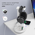 Miniatyrbillede 5 af 5: Hovedtelefonstativ med trådløs oplader, 4 i 1 opladningsstation