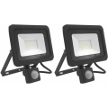 Miniatyrbild 1 av 5: Set med 2 30W LED-strålkastare med rörelsesensor, 2700LM, 6000K,