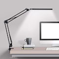 Miniatyrbillede 1 af 7: LED-skrivebordslampe med klemme, svingbar skrivebordslampe, justerbart skrivebord