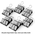 Miniatyrbillede 4 af 7: Store bindere clips 1,6 tommer (60 pakke), store bindere clips til