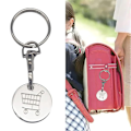 Miniatyrbillede 4 af 6: 4 Trolley Coin Keyring Set , Shopping Trolley Token Keyring , Supermarket Cart Cart Token , Metal Trolley Token , Kan bruges til skab , Fitnesscenter ,