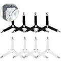 Miniatyrbilde 1 av 5: 8PCS Fitted Sheet Tensioner, 3-veis justerbare trekantede stropper med klips for tunge laken, elastiske lakenholdere for madrassbeskyttelse og sofa