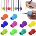 Miniatyrbillede 1 af 5: Ergonomisk penneholder til forskellige kuglepenne, pakke med 10 børnepenneholdere til børn med håndskrift, penneholder børn, ergonomisk silikoneblyant