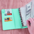 Miniatyrbild 5 av 7: A6 PU Läder Notebook Pärm Återfyllbar 6 Ring Pärm för A6 Light Green