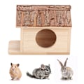 Miniatyrbillede 2 af 2: Stort træ sikkert kæledyr hamster hus rede til små dyr egern kanin marsvin chinchilla gemmested