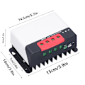 Miniatyrbild 6 av 8: MPPT Solcellsladdningsregulator 12V/24V Automatisk Identifiering 30A IP32 Vattentät för Husbil Hemmaströmstation
