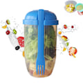 Miniatyrbild 1 av 5: Färsk sallad to go behållare set, Keep Fit sallad måltid shaker kopp med gaffel och salladsdressing hållare