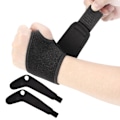 Miniatyrbild 1 av 8: Handledsstöd för tyngdlyftning, kompressionsrem för smärtlindring med justerbar handledskompression, andningsbart handledsstöd för män och kvinnor