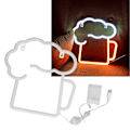 Miniatyrbild 1 av 8: Neonölsskyltar Gul Vit Batteri USB-driven IP45 Vattentät Lätt att hänga Barskylt för Väggdekoration