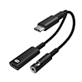 Pikkukuva 1 / 5: USB-C-3,5 mm:n kuulokeliitäntä- ja laturiadapteri, 2-in-1 USB