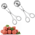 Miniatyrbillede 2 af 6: 2PC Frikadelle Scoop Ball Maker, Rustfrit Stål Kød Baller