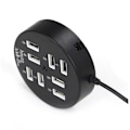 Miniatyrbild 4 av 6: USB 8-portars låda Multi Data Transmission USB 2.0 Hub Rund form Multi-Port Splitter Laddare Adapter Ersättning med LED för USB-enheter, Telefon, USB
