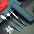 Miniatyrbillede 6 af 7: Huture Rustfrit Stålbestik Sæt Genanvendelig Ske Chopsticks
