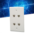 Miniatyrbild 1 av 8: Ethernet-väggplatta 4 portar Cat6 platsbesparande bra fixering internetväggplatta med skruvar för hemmakontor