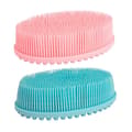 Silikon Kroppsskrubb Exfolierande Badkroppsborste för Dusch 2-pack