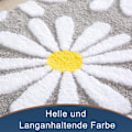Miniatyrbillede 5 af 7: Blå bademåtte sød tusindfryd bademåtte skridsikker vaskbar bademåtte hvid og gul blomst bademåtte blød brusebadsmåtte absorberende bademåtte 60x120cm