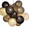 Miniatyrbillede 1 af 7: Bomuldsbold Lyskæde - 3,8M 20 LED Kugle Lyskæder med S