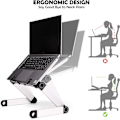 Miniatyrbillede 3 af 5: Højde- og vinkeljusterbar bogstand - Ergonomisk stand til tunge lærebøger og tablets, sammenklappelig (hvid)