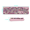 Miniatyrbillede 2 af 2: Farverigt computer trådløst tastatur Mus Combo, retro skrivemaskine fleksible taster Kontor i fuld størrelse, 2,4 GHz dropout-fri forbindelse og optisk