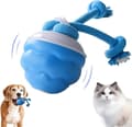 Upgraded Smart Interactive Dog Toy Ball, Squeaky Electric Automatic Rolling Moving Pet Ball, with Rope.