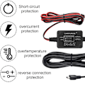 Miniatyrbilde 5 av 8: 1 sett Dash Cam Mini USB 12V 30V til 5V Dash Cam Hardwire Kit Add