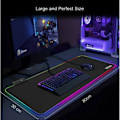 Miniatyrbillede 4 af 8: Gaming-musemåtte RGB-musemåtte 800x300 mm XXL Gaming-musemåtte Stor med 14 lystilstande 7 LED-farver Vandtæt, skridsikker til computer-pc