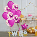 Miniatyrbillede 3 af 5: 60 stk. 12 tommer, perlemorsfarvede balloner + ballon med pailletter |