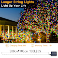 Miniatyrbild 2 av 5: 100 LED-gardinljusslinga USB-driven ljusslinga för