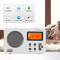 Miniatyrbild 8 av 8: LCD Radio Bärbar AM FM Subwoofer HIFI Radio Stöd Visningsfrekvens Klocka med Bakgrundsbelysningsfunktion