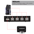 Miniatyrbild 1 av 2: 2/4 Port USB 2.0 Manuell delningsomkopplare Switcher Box för PC-skrivare Skanner (4 Port)