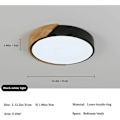 Miniatyrbillede 5 af 5: LED-loftslampe, 24W moderne træ-loftslampe rund kold