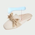 Miniatyrbild 3 av 3: Dam Backless Ballerinas Rosett Elegant Gummi PU Mocka Andningsbart Foder Backless Skor för Vardag Vår Sommar Typ 1 38