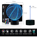 Miniatyrbilde 6 av 6: Basketball 3D Illusion Bursdagsgaveslampe, 16 farger endring