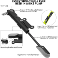 Miniatyrbillede 6 af 8: Mini cykelpumpe, bærbar cykelrammepumpe, cykel dæk pumpe