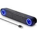 Miniatyrbillede 11 af 11: Computerhøjttalere, USB-drevne PC-højttalere til stationære computere og bærbare computere, med LED-lys, Plug and Play