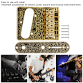 Miniatyrbild 7 av 8: Elektrisk gitarrbro med snidade mönster, 6 sadelstycken, stjärtstycke, tillbehör till elektrisk gitarr, guld