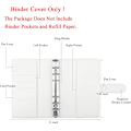 Miniatyrbilde 2 av 7: A6 PU Lær Notatbok Binder Påfyllbar 6 Ring Binder for A6