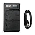 Miniatyrbillede 2 af 8: LCD dobbelt USB-oplader med TypeC-interface til LPE6-modelkamera-batterioplader