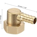 Pikkukuva 3 / 5: Letkunippa messinkikyynärpää 10mm x G1/2 naarasletkuliitin