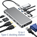 Pikkukuva 1 / 5: Snow-12 in 1 USB C HDMI -keskitin, moniportti kahteen HDMI I- ja VGA-liitäntään