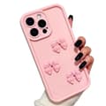 Cute Cases for iPhone Pink 3D Bow Design Soft Shockproof Protective Phone Case for Girls Women iphone 15