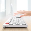 Miniatyrbillede 5 af 7: Bluetooth-tastatur, trådløst tastatur til flere enheder med sekskantet nøglekappe, genopladelig Bluetooth 5.1 & kablet version, kompatibel med